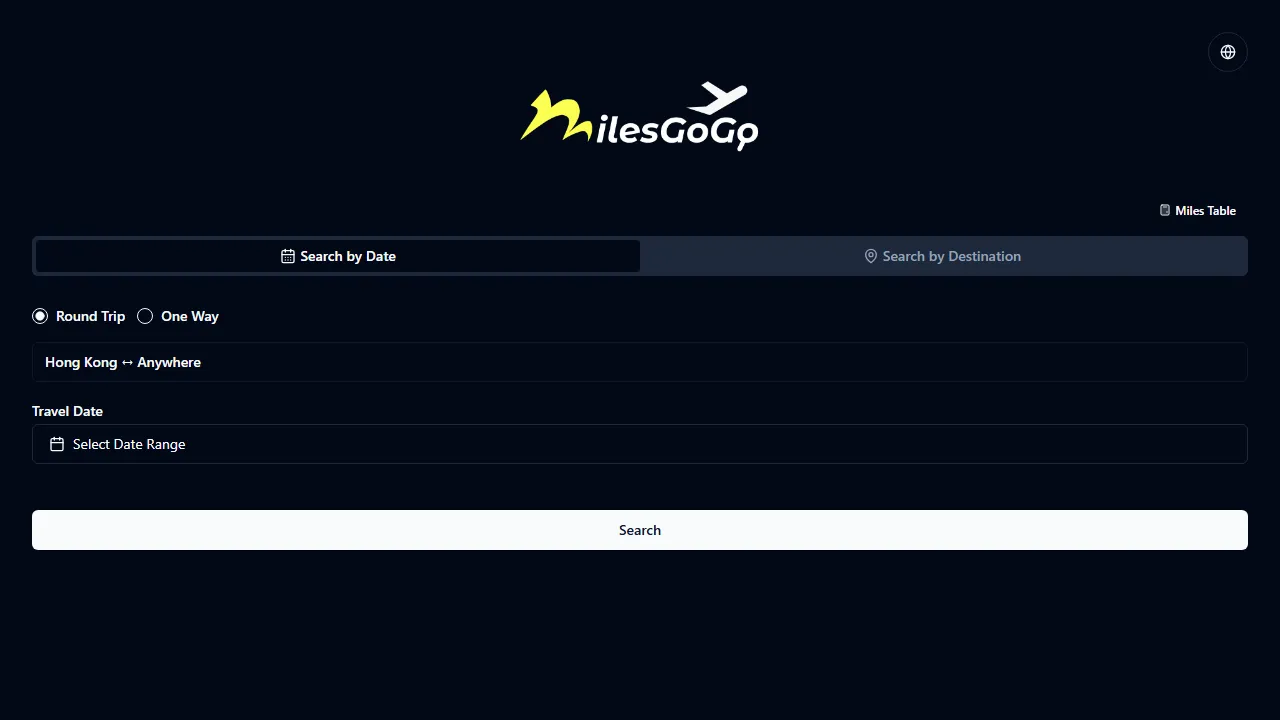milesgogo.com - Flight Availability Tracker Tool screenshot