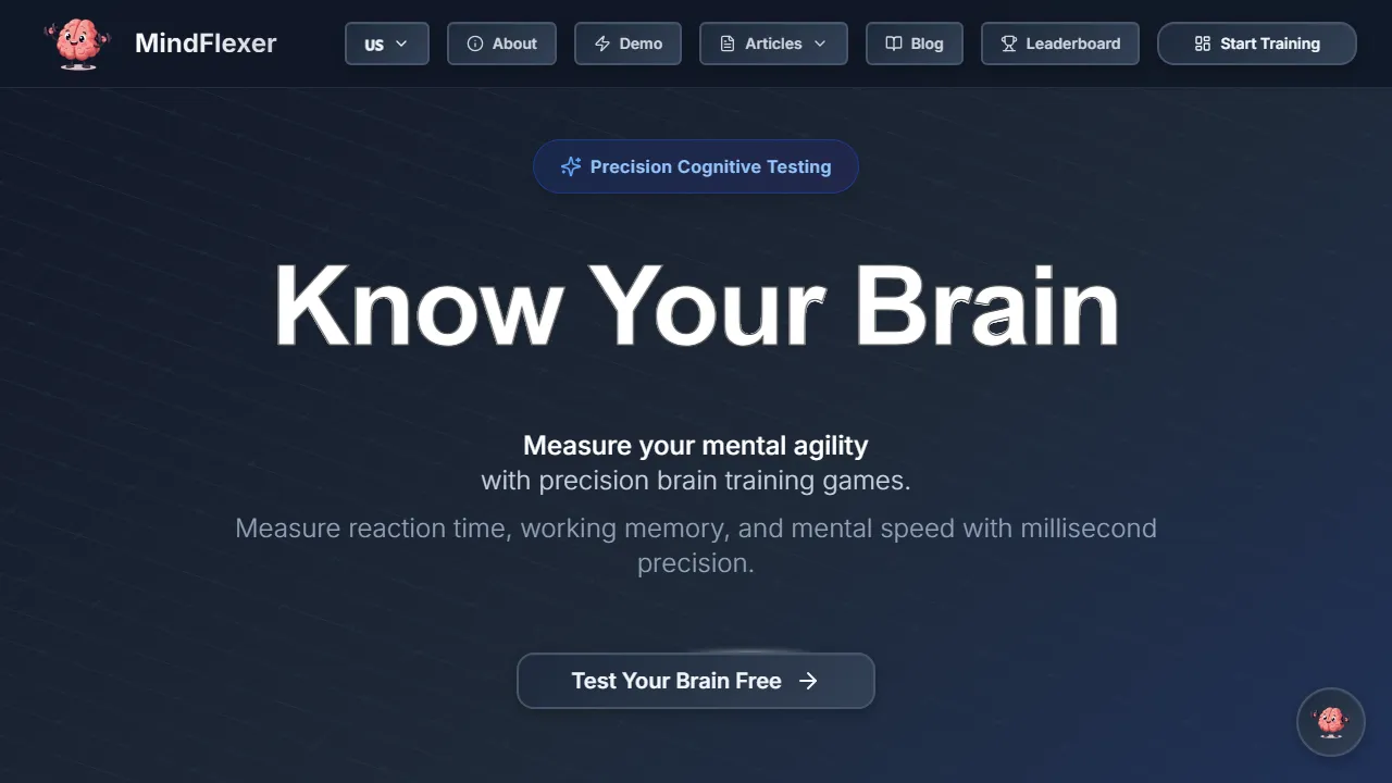 mindflexer.com - Brain Performance Measurement and Cognitive Ability Tracking screenshot