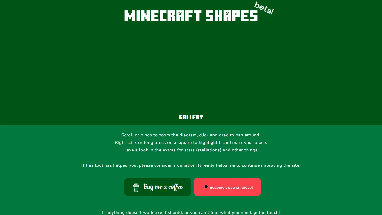 minecraftshapes.com - Minecraft Shape Generator for Pixel Art screenshot