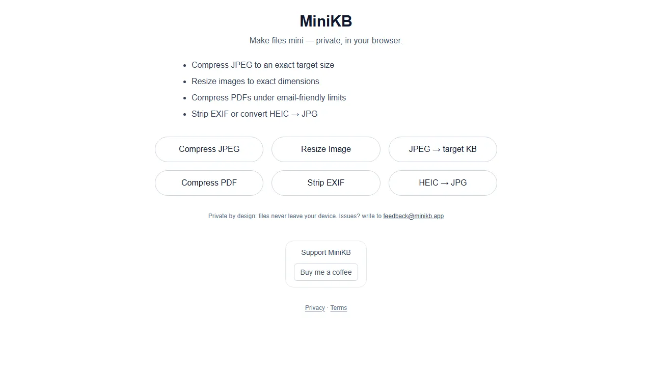 minikb.app - JPG to PDF Converter Online Tool screenshot