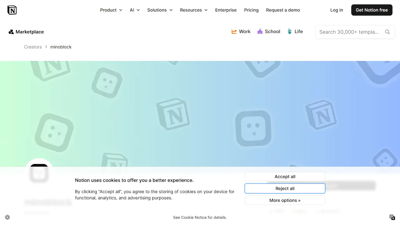 minoblock - Effective Notion Templates For Your Business screenshot