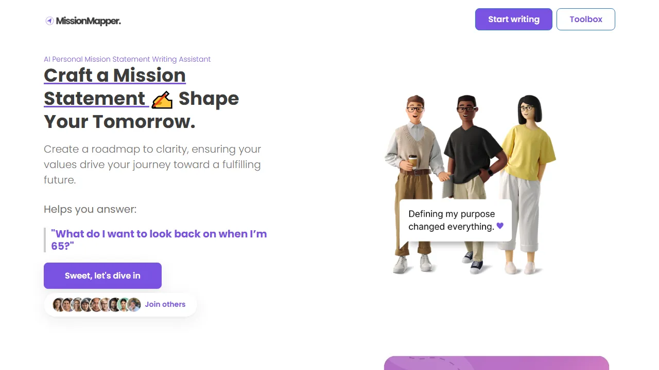 missionmapper.com - AI Mission Statement Generator - Define Your Path screenshot