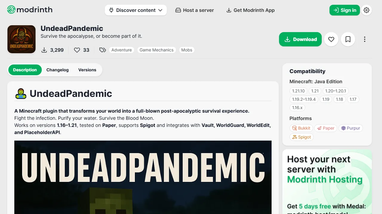 modrinth.com - High-Quality Game Plugins To Enhance Your Games screenshot