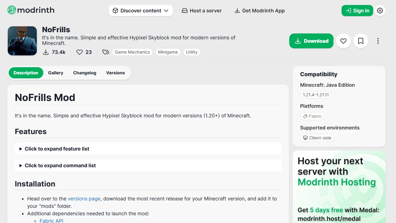 modrinth.com - Minecraft Mod - Simple Effective Tool screenshot
