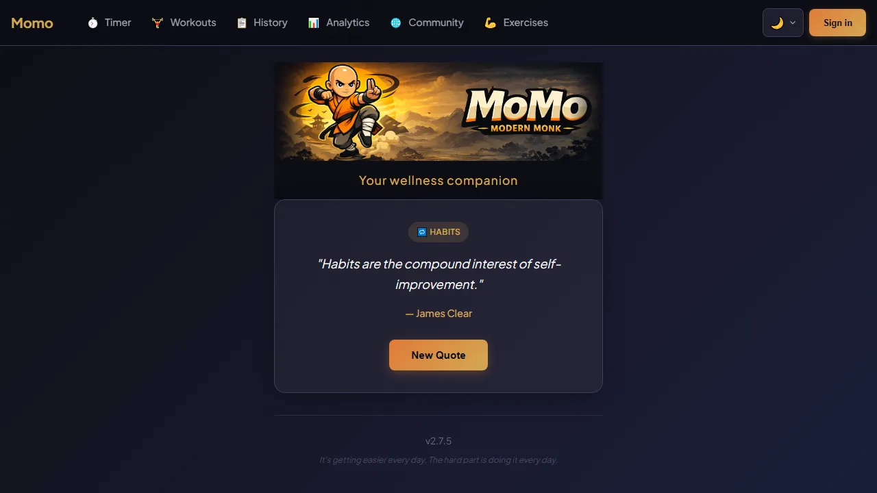 momo.hezivio.com - Workout Data and Exercise Log screenshot