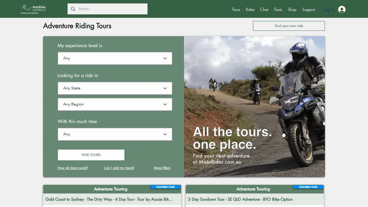 motorides.com.au - Ride Planning Resource and Mapping screenshot