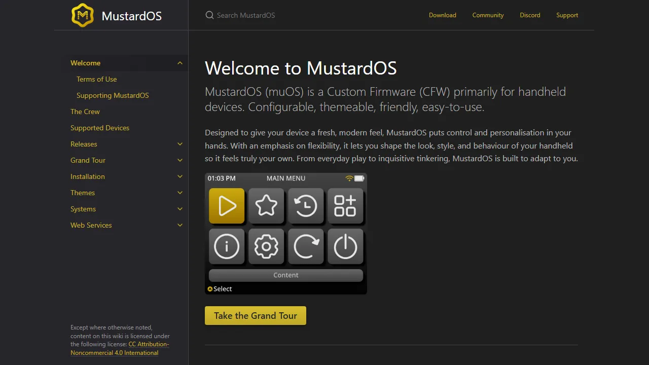 muos.dev - Custom Firmware Project Contributor screenshot