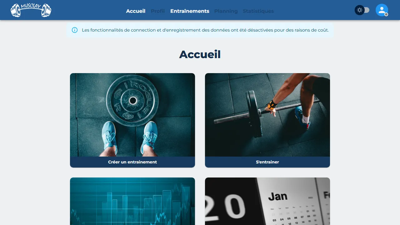 musclay.web.app - Fitness Tracker App to Support Your Practice screenshot