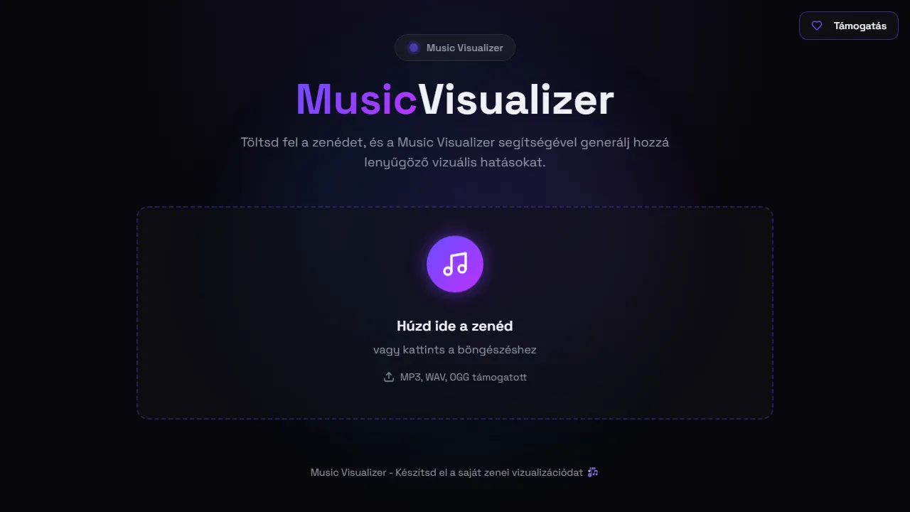 musicvisual.lovable.app - Music Visualizer Audio Visualisation Sound Projectm screenshot