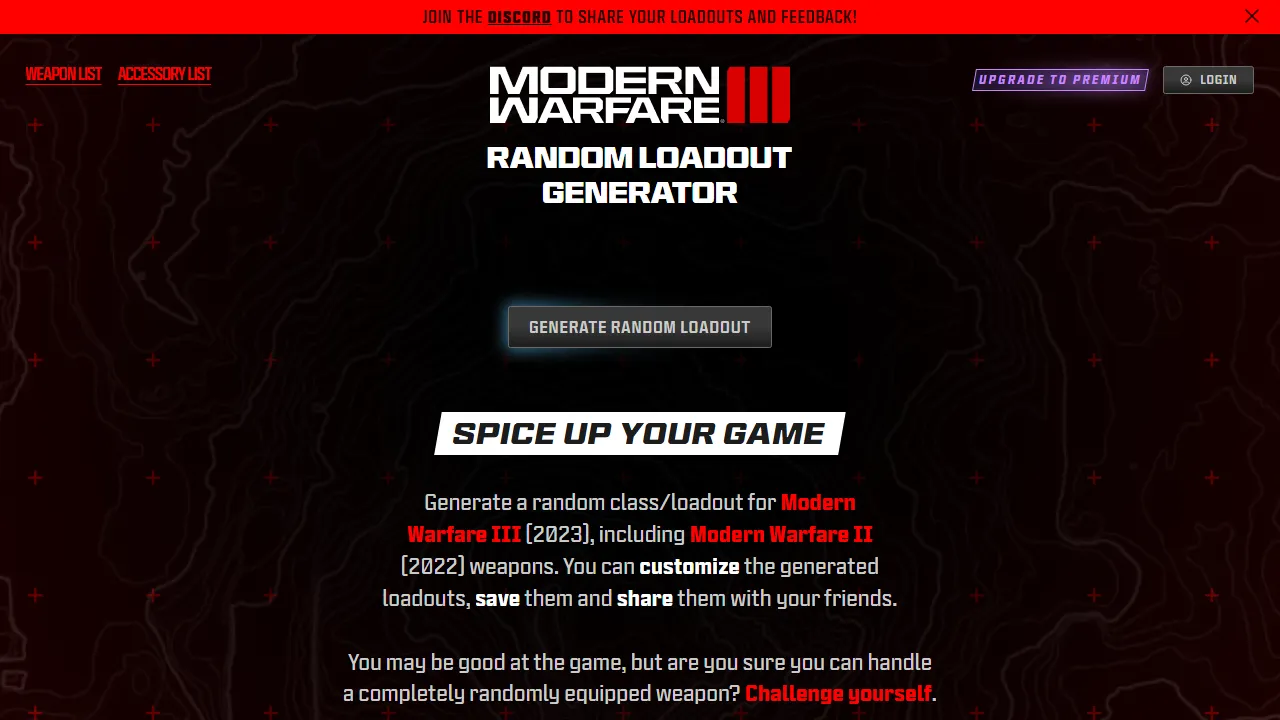 mw3-loadout-generator.com - MW3 Loadout Generator Online screenshot