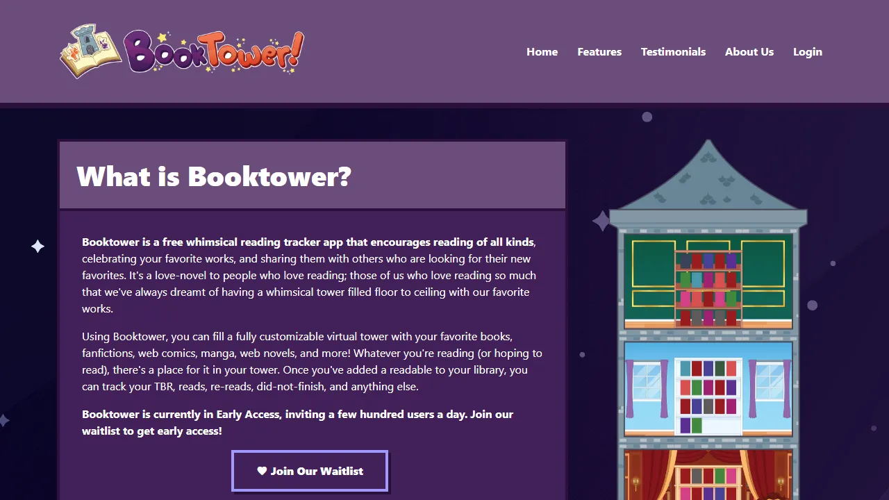 mybooktower.com - Reading Habit Tracker for Avid Readers screenshot