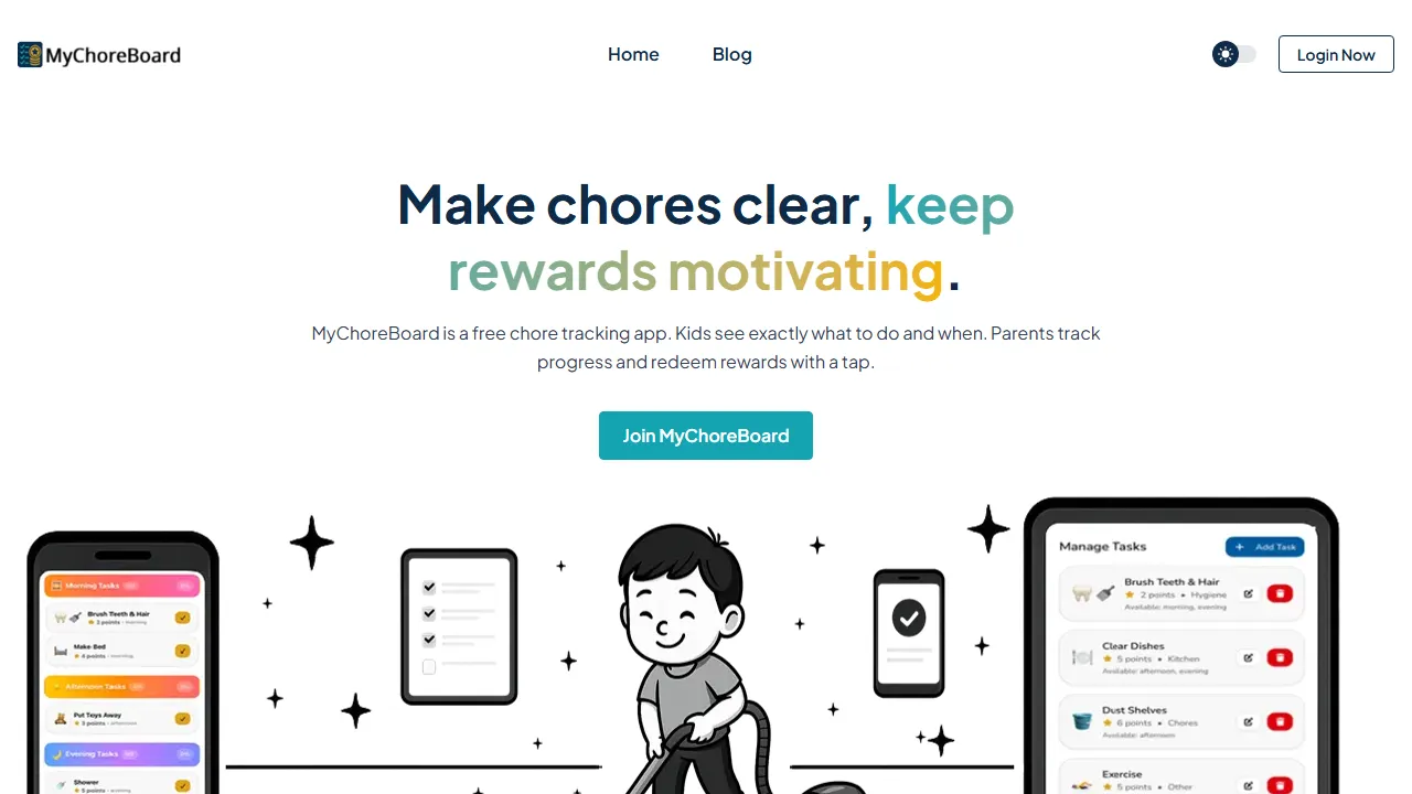 mychoreboard.com - Visual Chore Management App for Kids screenshot