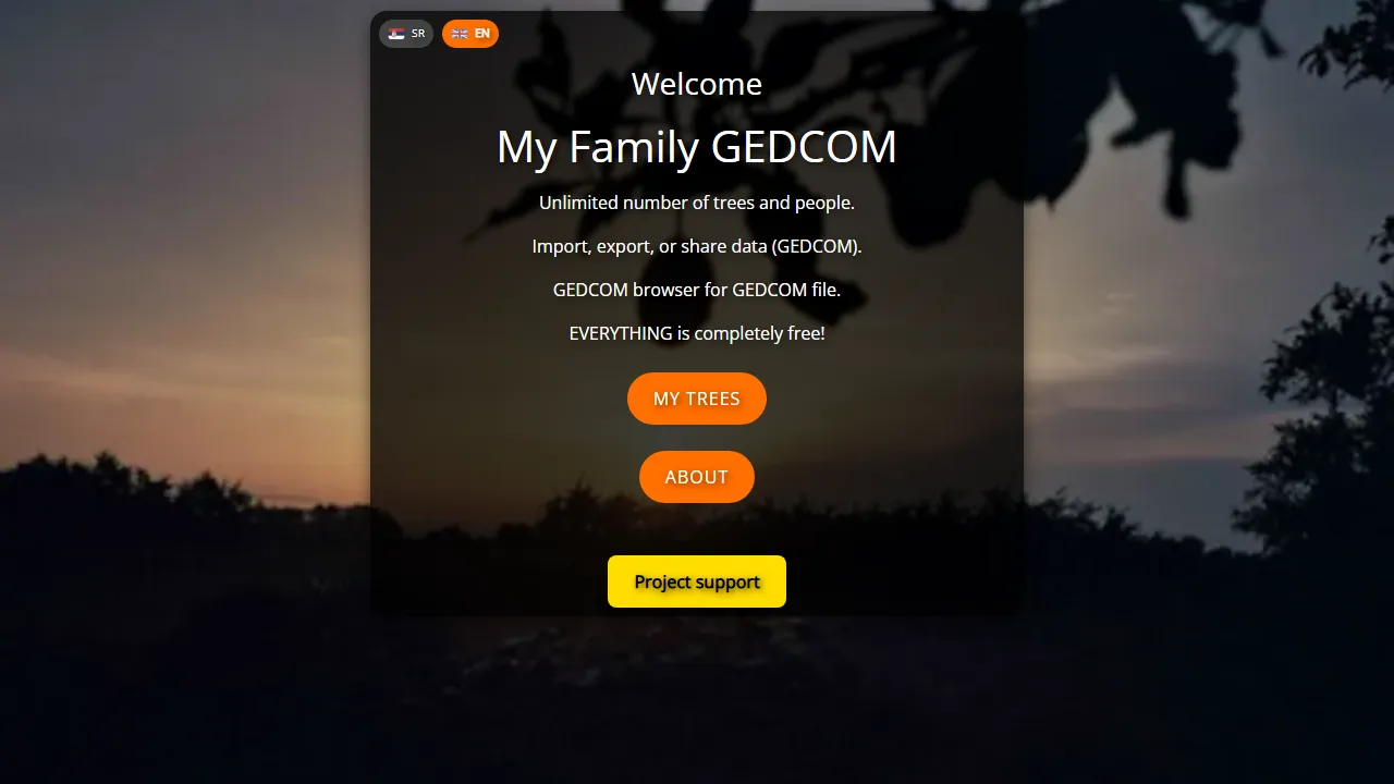myfamily.rs - Free Genealogy Management Software for Family Trees screenshot