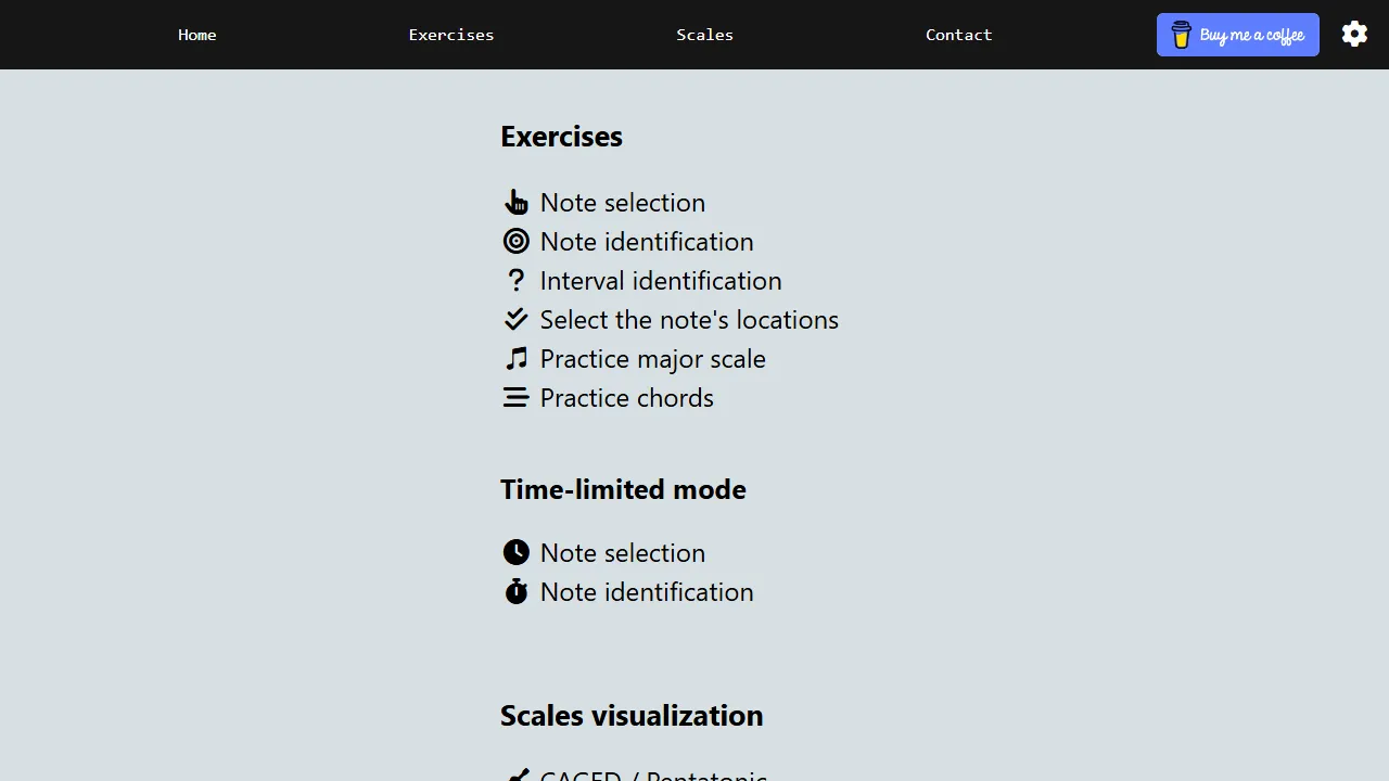 myfretboardtrainer.com - Guitar Fretboard Trainer to Master Your Fretboard screenshot