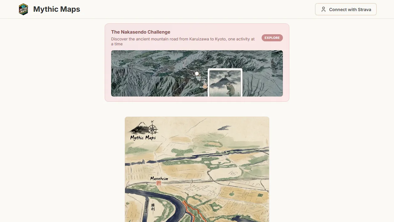 mythicmaps.ai - Strava Activity Map and Route Generator screenshot