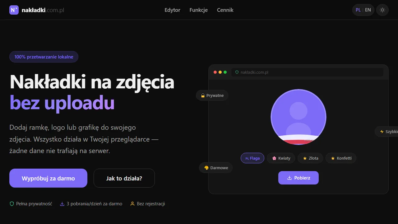 nakladki.com.pl - Profile Picture Overlays - Generator screenshot