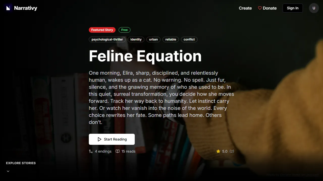 narrativy.app - Read Write and Earn From Interactive Fiction screenshot