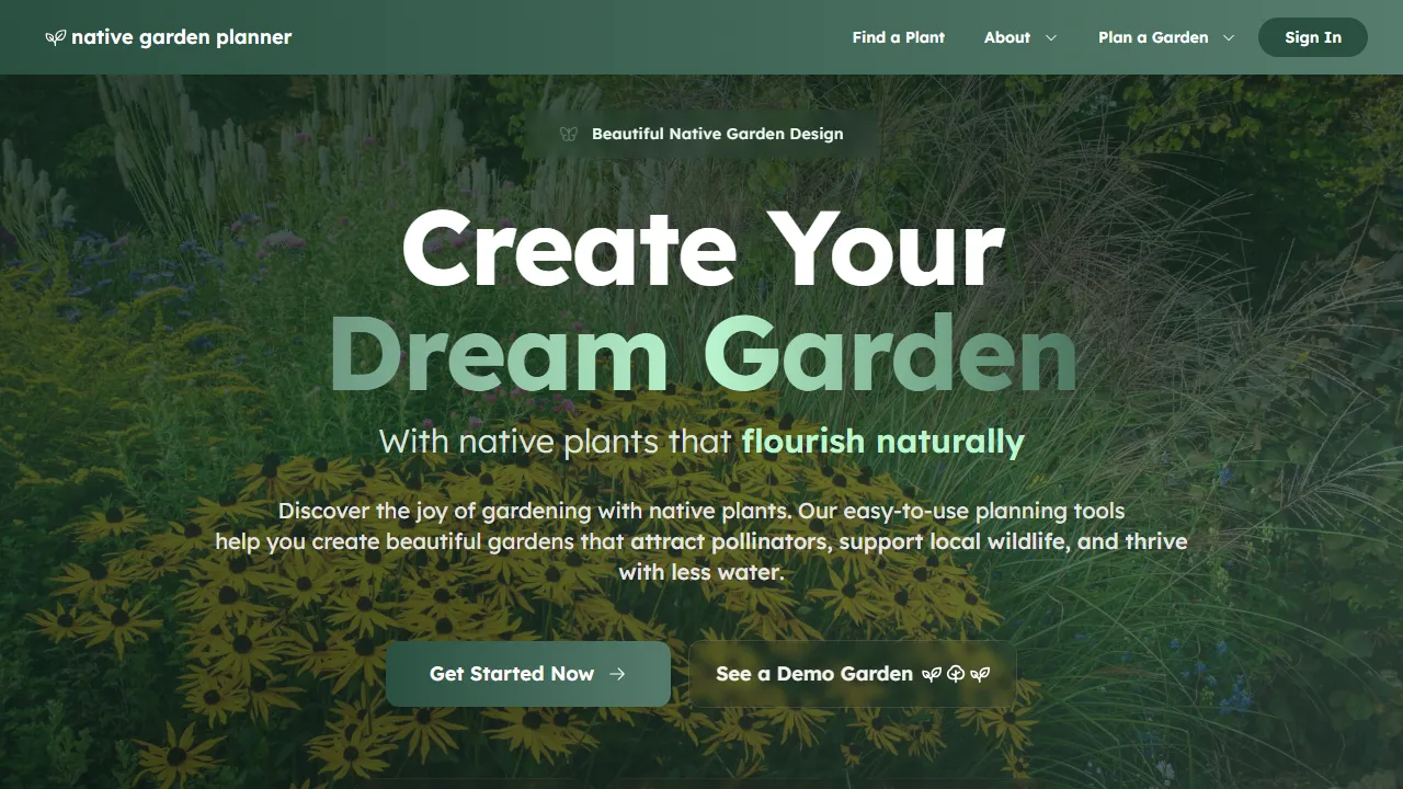 nativegardenplanner.com - Landscaping Designs and Garden Bed Plans screenshot