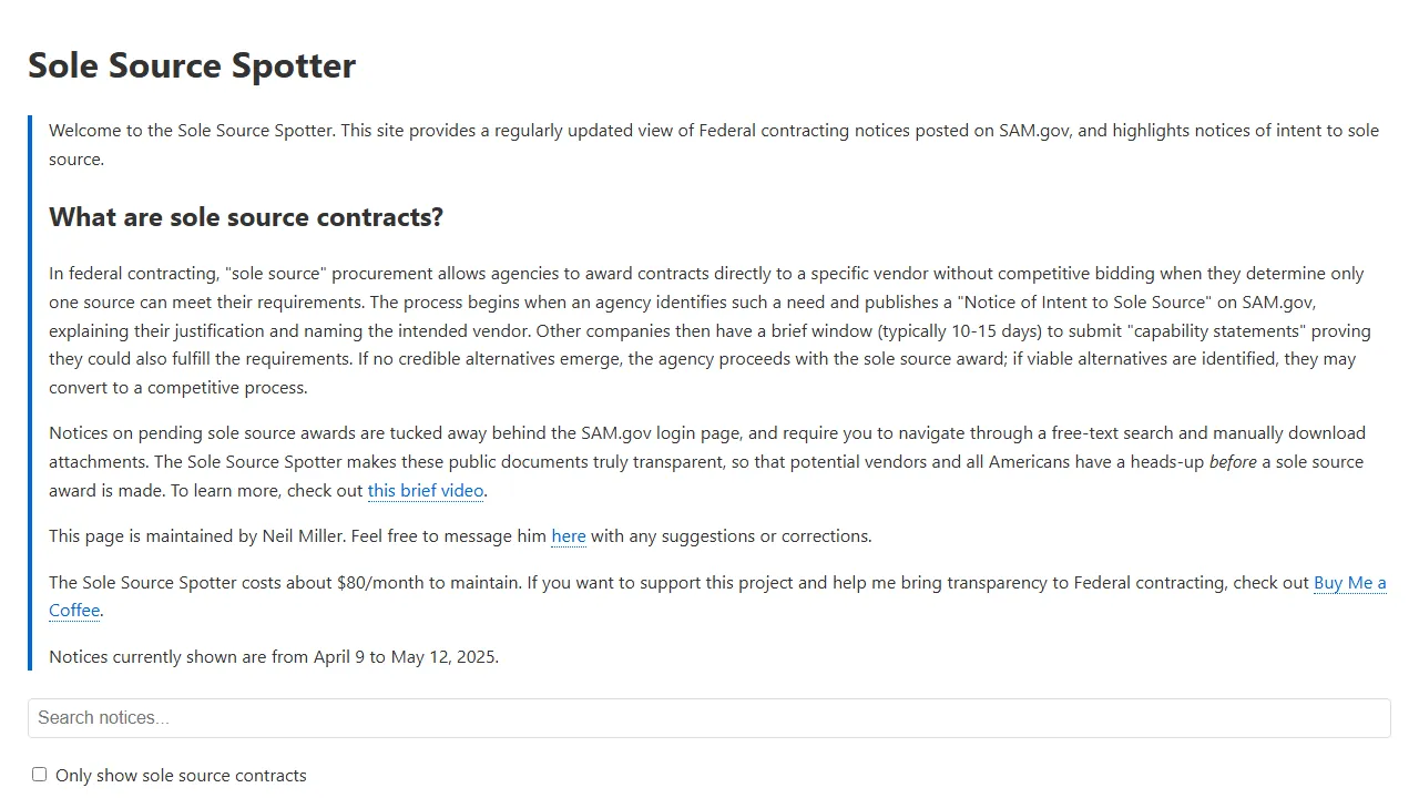 neilsmiller.github.io - Government Data Tracking Tool for Americans screenshot