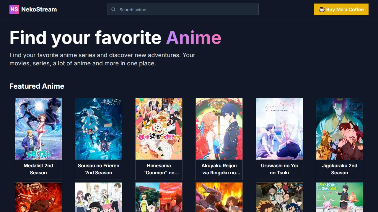 neko-streaming.vercel.app - Ad-Free Streaming Services Platform screenshot