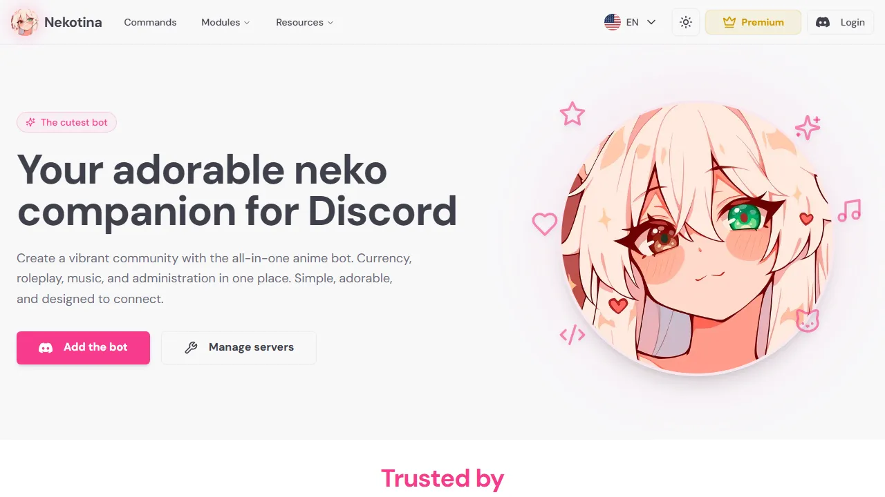 nekotina.com - Multipurpose Entertainment Discord Bot screenshot