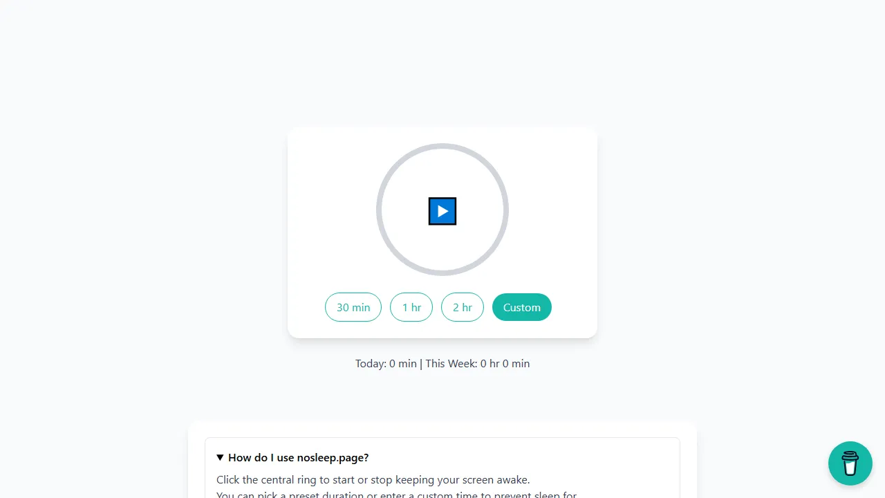 nosleep.page - Screen Wake Lock API Keep Screen On screenshot