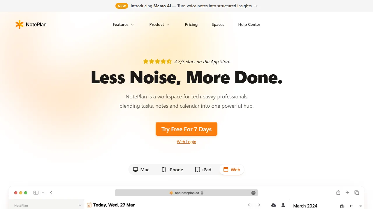 noteplan.co - Calendar, Todos, and Notes Management screenshot