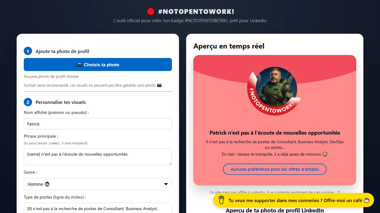 notopentowork.com - Personal Website Project for Creative Chaos screenshot