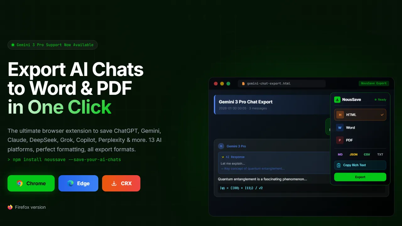 noussave.com - ChatGPT Conversation Saver Tool screenshot