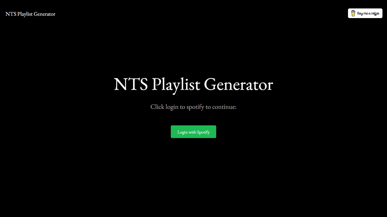 ntsplaylistgenerator.com - Spotify Playlist Generator Code - AI Maker screenshot