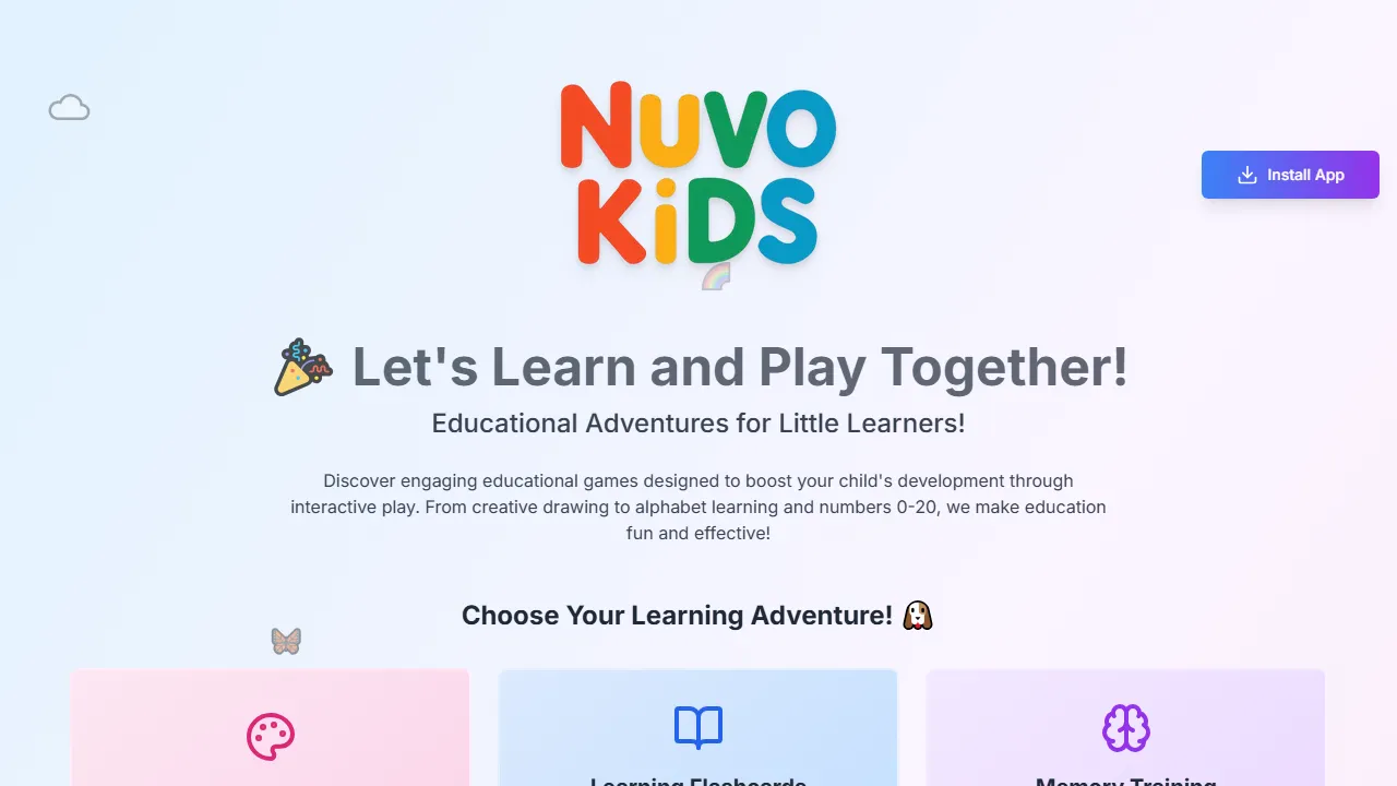 nuvokids.com - Educational Games for Fun Early Learning screenshot