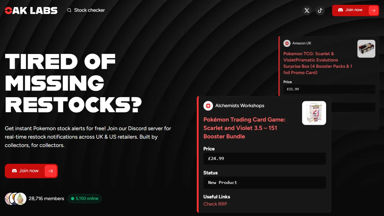 oak-labs.io - Free Stock Alerts Tool screenshot