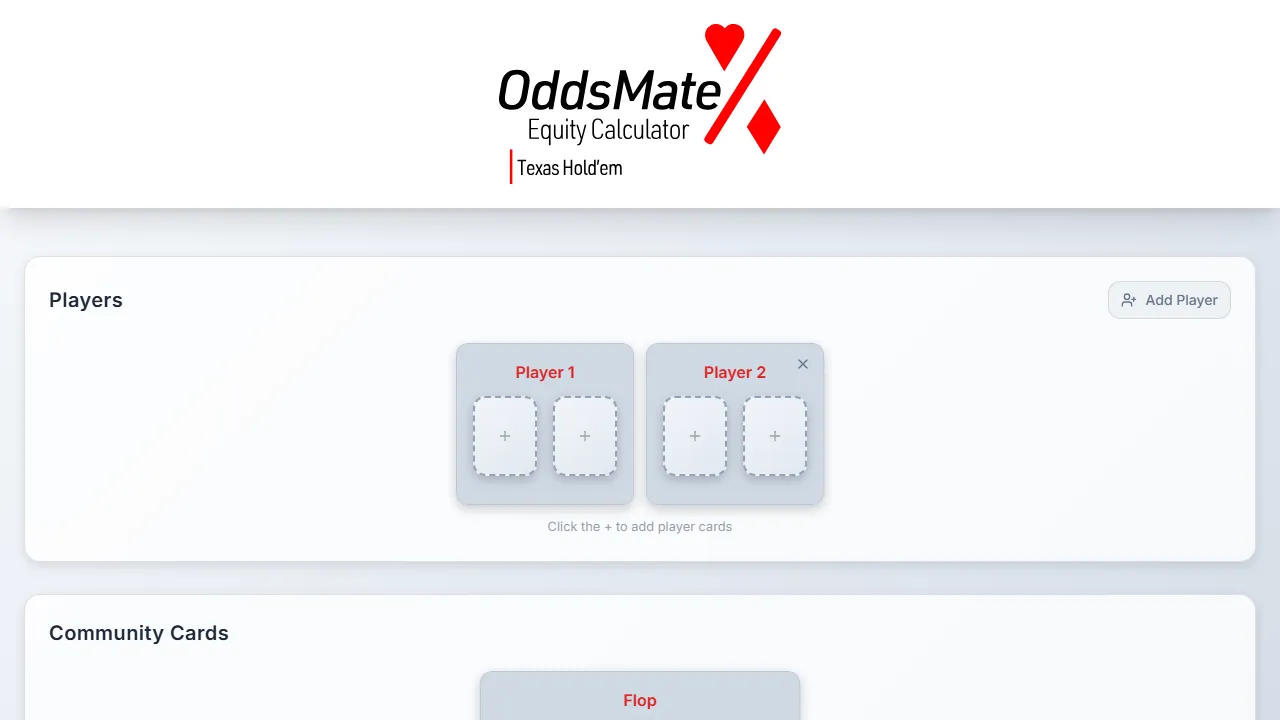oddsmate.replit.app - Poker Odds Calculator For Texas Hold'em screenshot