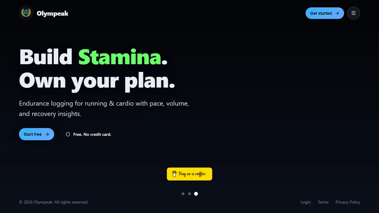 olympeak.app - Free App Fitness Planner for Aerobic Exercise screenshot