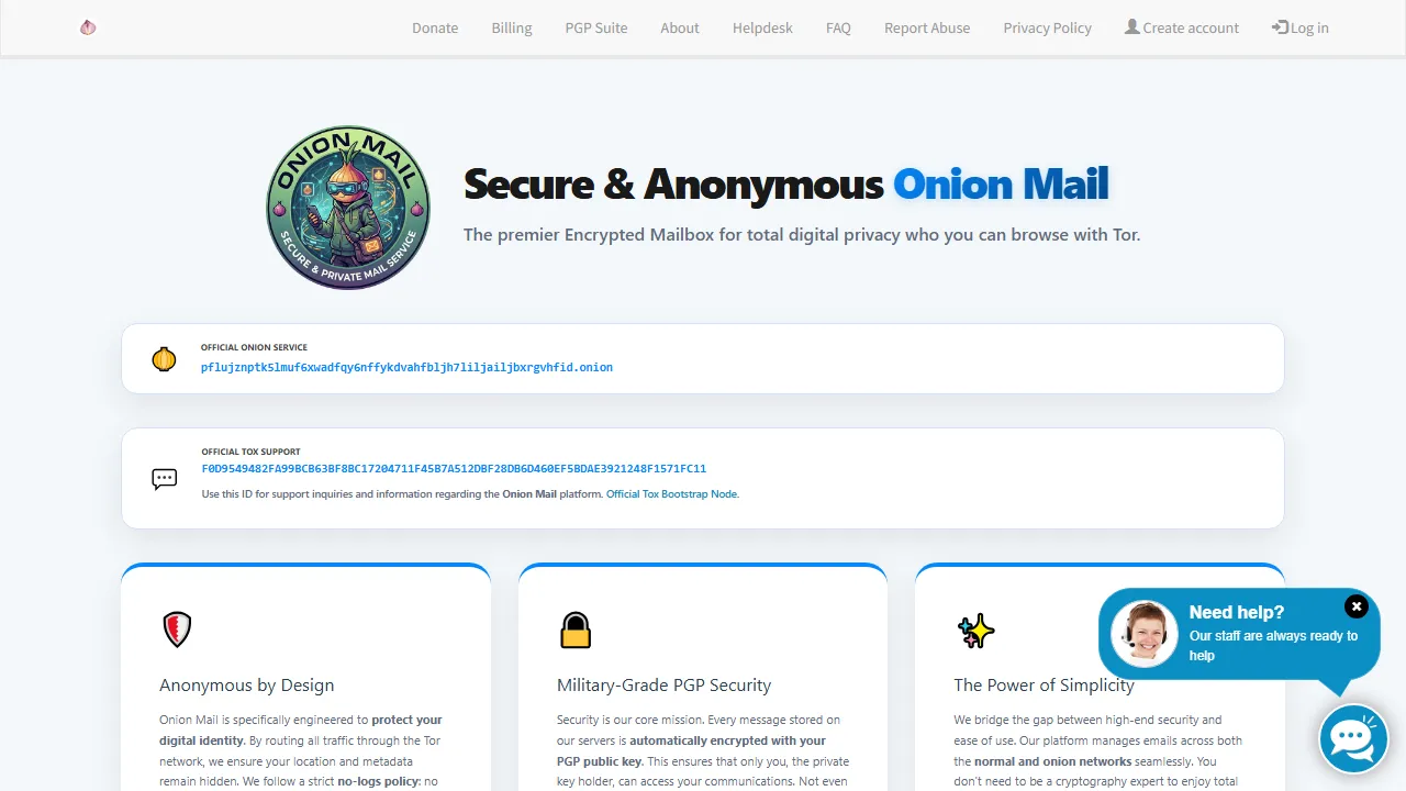 onionmail.org - Secure Email Service For Privacy screenshot
