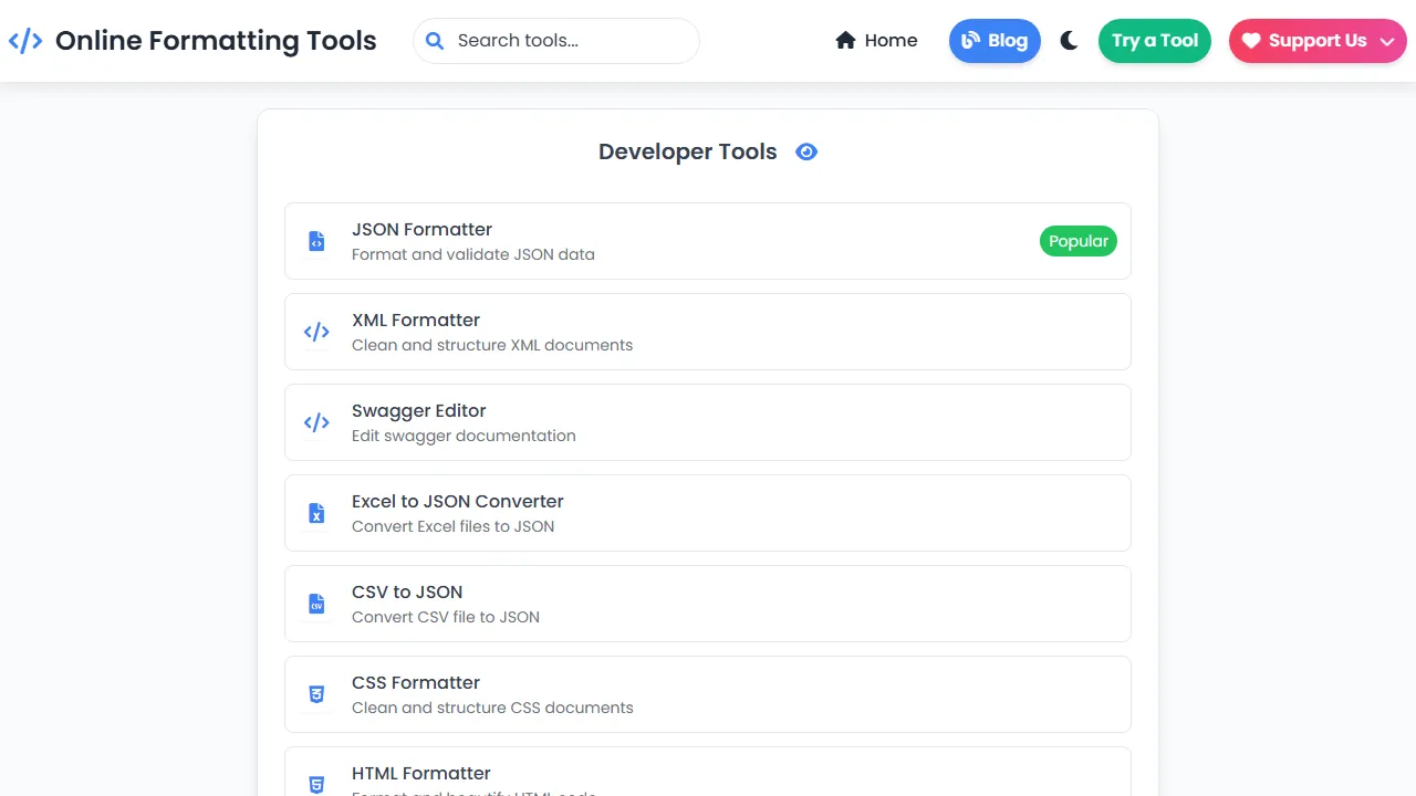 onlineformattertools.store - Online Formatter Tools and Solutions screenshot