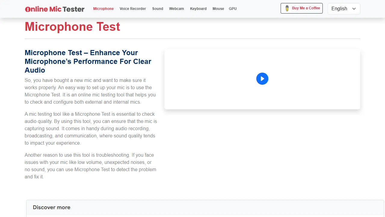 onlinemictester.com - Online Testing Tools for Your Devices screenshot