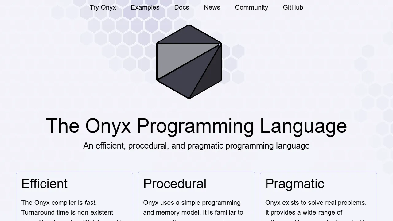 onyxlang.io - Creator of Onyx Programming Language screenshot