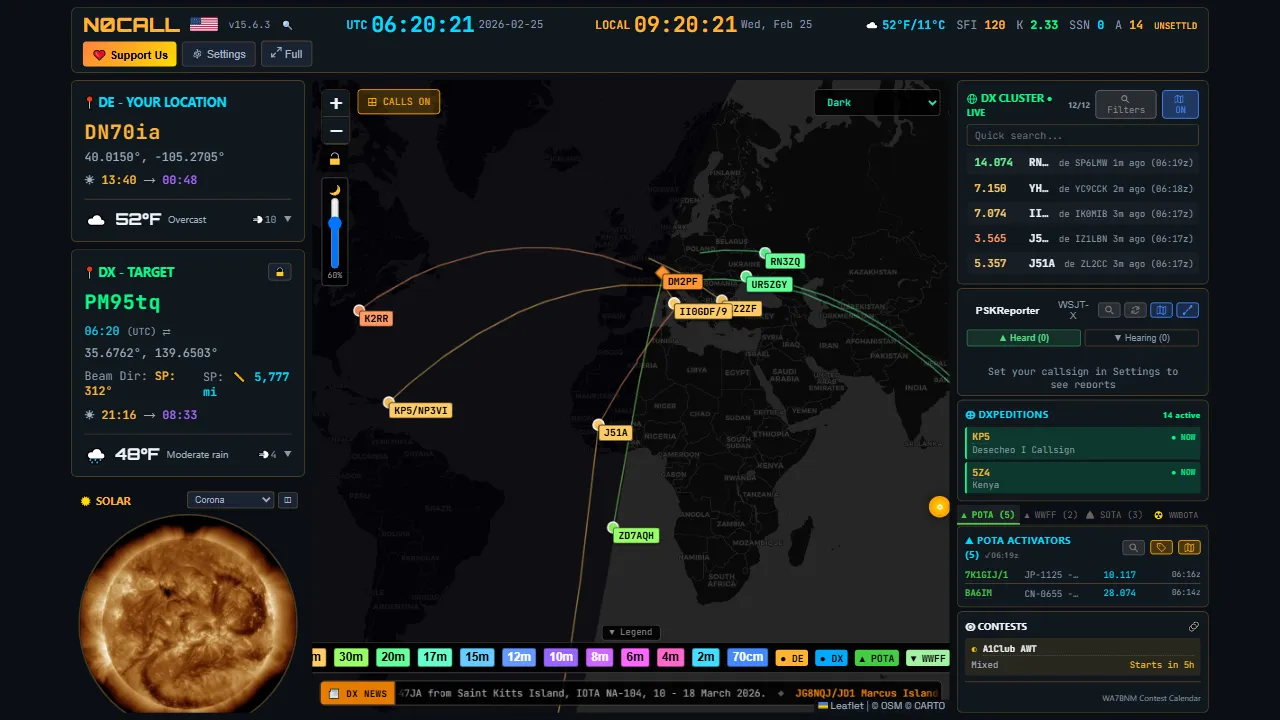openhamclock.com - Ham Radio Amateur Operator Resource Directory Online screenshot