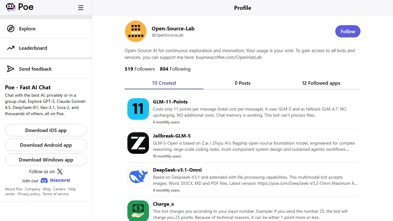 Open-Hat-Lab - AI Chatbot Creator - Chat AI Generator Online screenshot