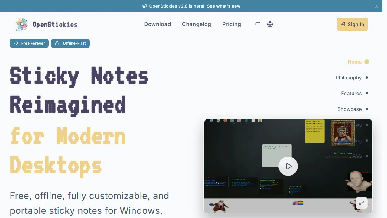 openstickies.com - Sticky Notes App Download screenshot
