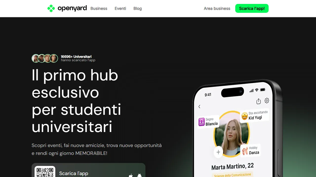 openyard.it - University Social Network and Community App screenshot