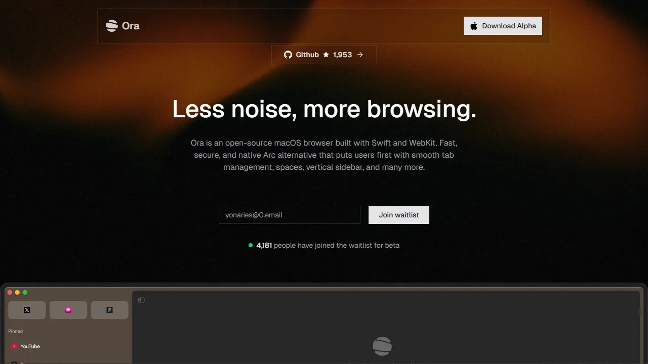 orabrowser.com - Fast Web Browser For MacOS screenshot