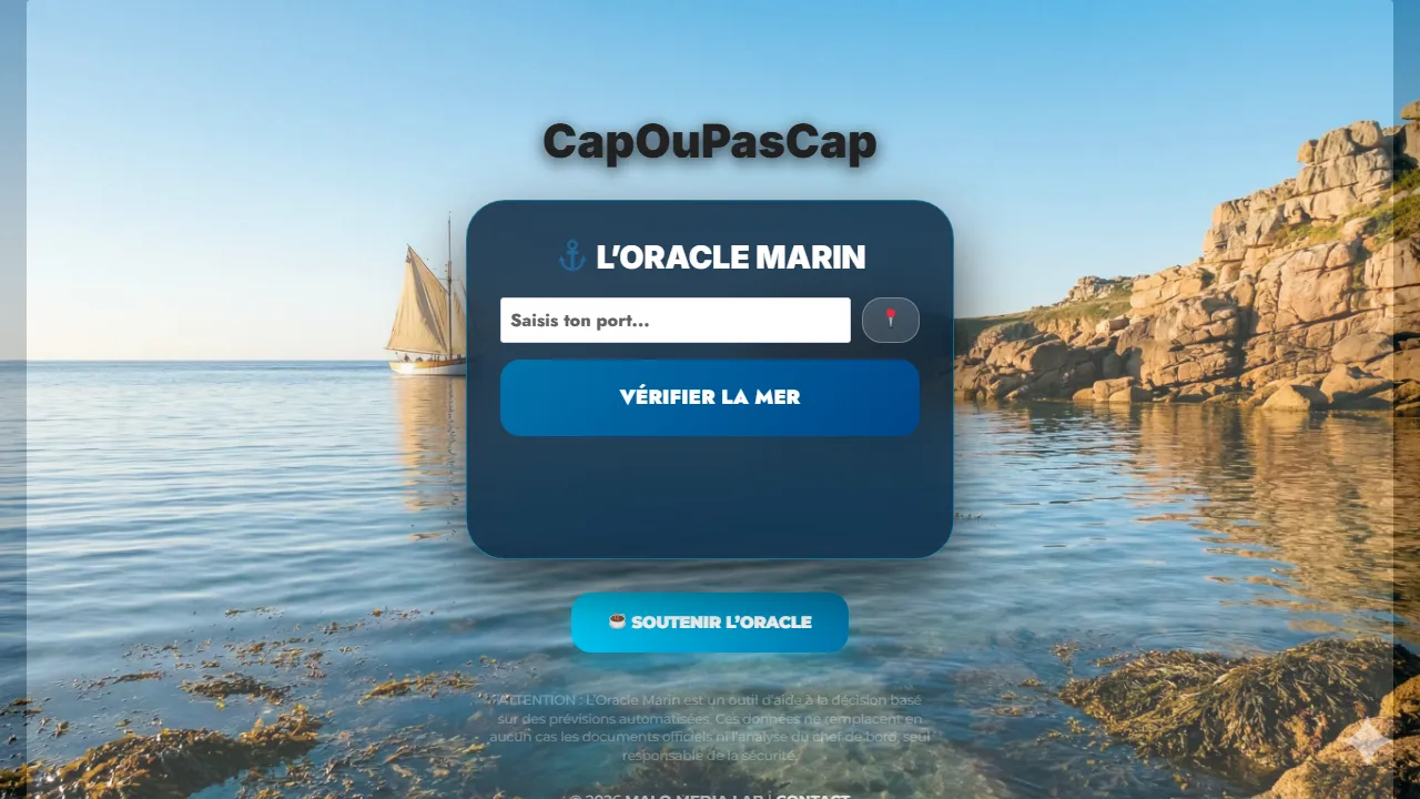 oraclemarin.fr - Free Online Weather and Tide Tool screenshot