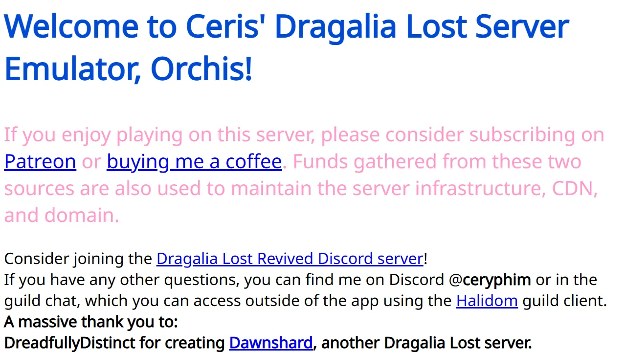 orchis.cherrymint.live - Game Server Emulator for Multiple Platforms screenshot