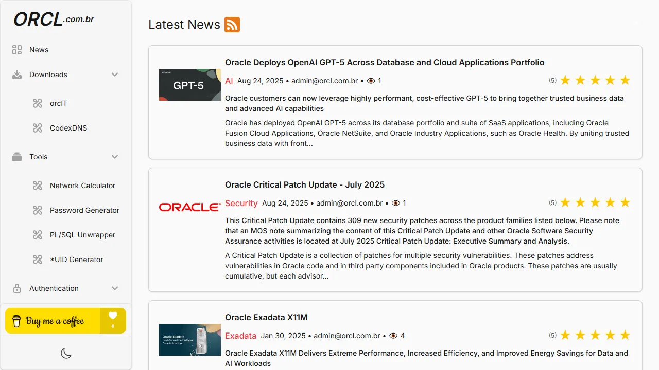 orcl.com.br - Oracle Database Monitoring and Analysis screenshot