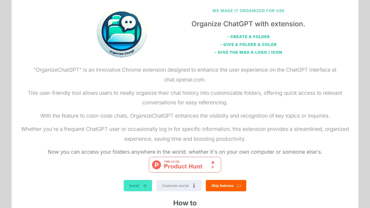 organizechatgpt.com website screenshot