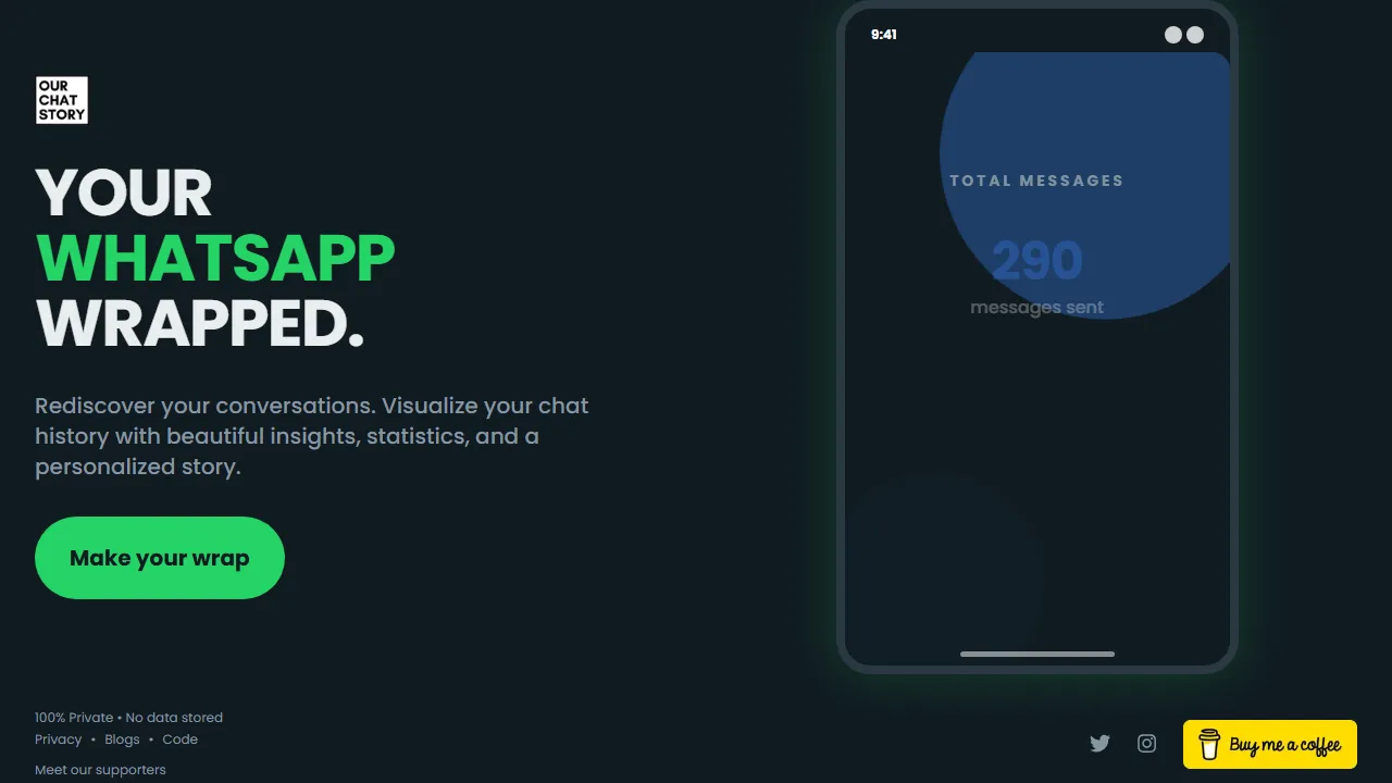 ourchatstory.co - WhatsApp Chat Analyzer with Fun Insights screenshot