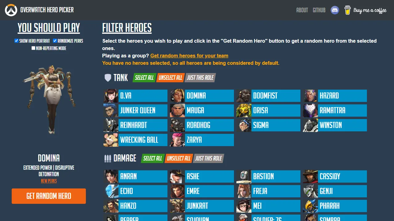 owheropicker.com - Overwatch and Valorant Game Utility screenshot