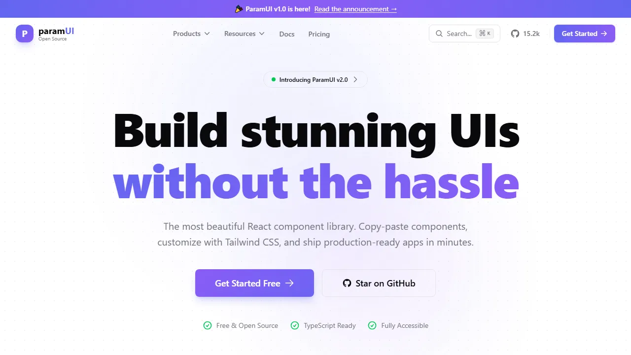 paramui.com - UI Library. Material UI. Web UI Kit screenshot